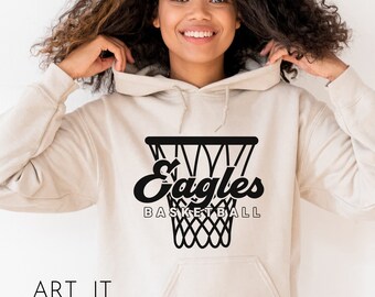 Eagles Retro Basketball Team Design, Team Apparel, Eagles Shirt SVG, Eagles Mascot,  Cricut / Sillhouette Files, svg, png