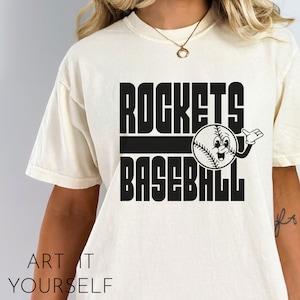 Rockets Baseball Retro Team Design, Vintage Team Apparel, Rockets File, Rockets Mascot,  Cricut / Sillhouette Files, svg, png