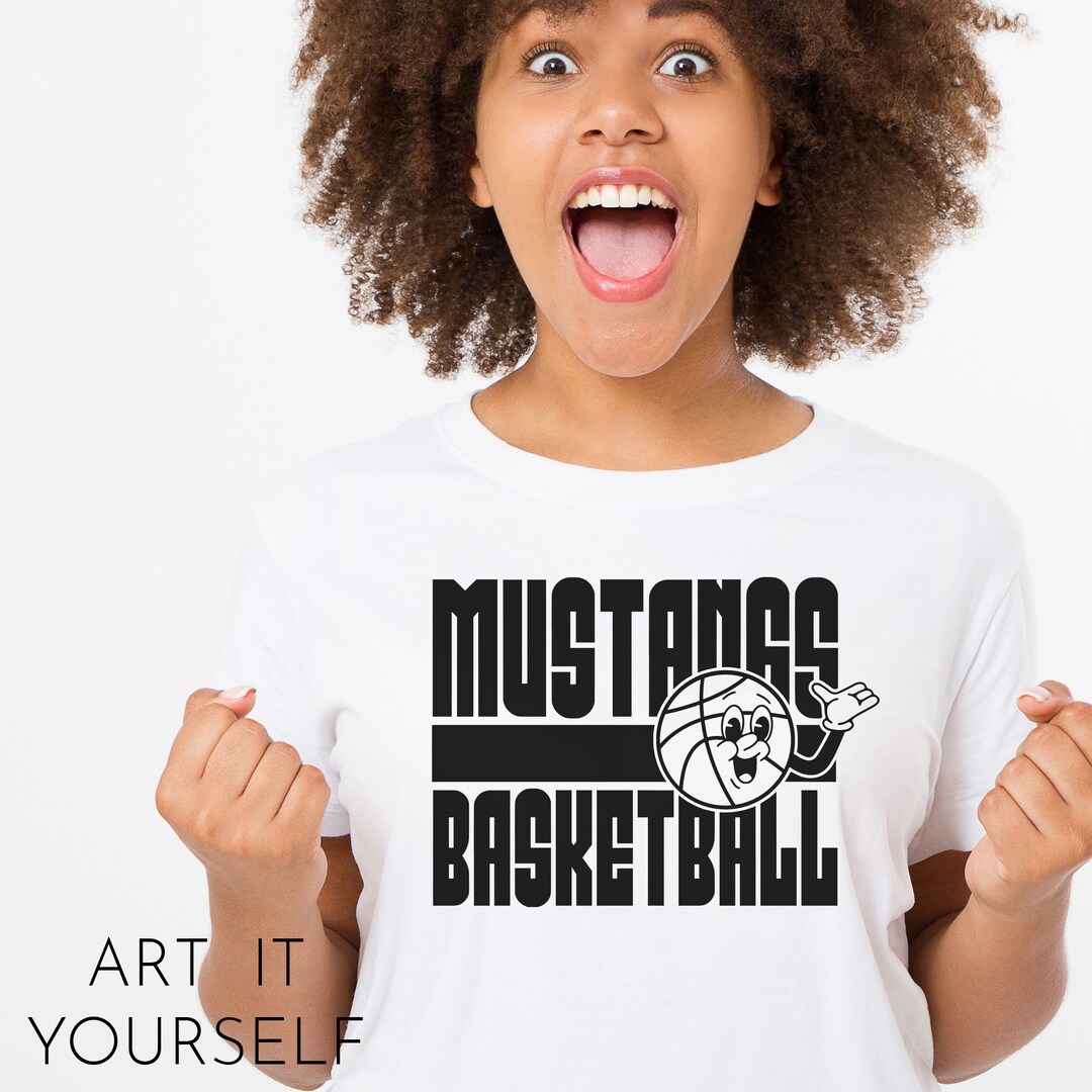 Mustangs Basketball Retro Team Design, Team Apparel, Mustangs Shirt ...