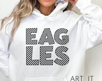 Eagles Checkered Team Design, Team Apparel, Eagles Shirt SVG, Eagles Mascot,  Cricut / Sillhouette Files, svg, png