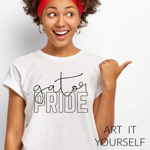 Gator Pride Team Design, Team Apparel, Gators File, Gators Mascot,  Cricut / Sillhouette Files, svg, png