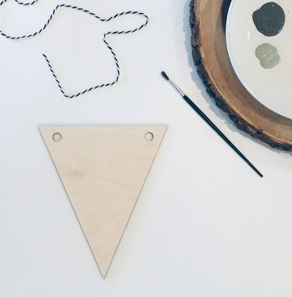 Natural Wood Pennant Wood Banner Craft Supply Etsy