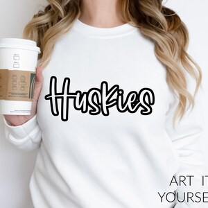 Huskies Script Team Design, Team Apparel, Huskies File, Huskies Mascot, Cricut / Sillhouette Files, svg, png