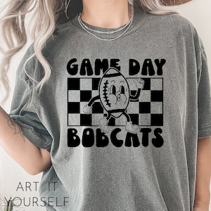 Bobcats Retro Football Team Design, Team Apparel, Vintage Bobcats Shirt SVG, Bobcat Mascot,  Cricut / Sillhouette Files, svg, png