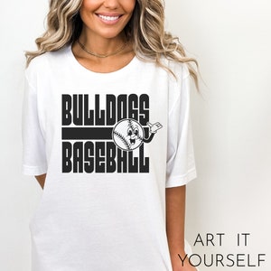 Bulldogs Baseball Retro Team Design, Team Apparel, Bulldogs Shirt SVG, Bulldogs Mascot,  Cricut / Sillhouette Files, svg, png