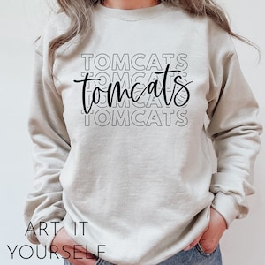 Tomcats Team Design, Team Apparel, Tomcats File, Tomcats mascot,  Cricut / Sillhouette Files, svg, png