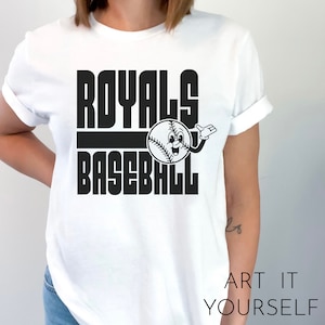 Royals Baseball Retro Team Design, Team Apparel, Royals File, Royals Mascot,  Cricut / Sillhouette Files, svg, png