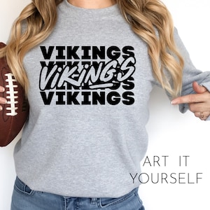 Vikings Retro Repeat Team Design, Vintage Team Apparel, Viking File, Vikings Mascot,  Cricut / Sillhouette Files, svg, png