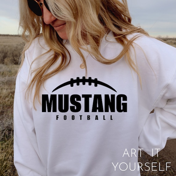 Mustang Football Team Design Team Apparel Mustangs Shirt Etsy