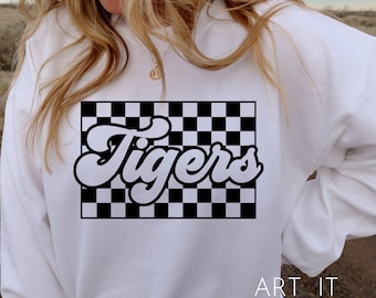 Retro Tigers Mascot SVG, PNG, PDF, Team Apparel (Digital Download)
