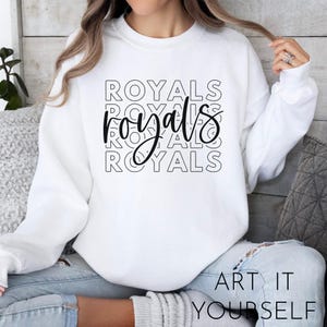 Royals-teamontwerp, teamkleding, Royals-bestand, Royals-mascotte, Cricut/Sillhouette-bestanden, svg, png