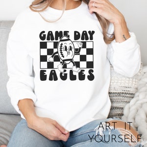 Eagles Retro Football Team Design, Vintage Team Apparel, Eagles Shirt SVG, Eagles Mascot,  Cricut / Sillhouette Files, svg, png
