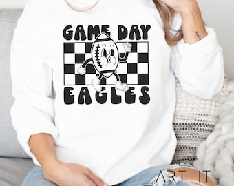 Eagles Retro Football Team Design, Vintage Team Apparel, Eagles Shirt SVG, Eagles Mascot,  Cricut / Sillhouette Files, svg, png