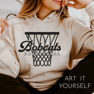 Bobcats Basketball Retro Team Design, Team Apparel, Bobcats Shirt SVG, Bobcat Mascot,  Cricut / Sillhouette Files, svg, png