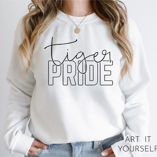 Tiger Pride Team Design, Team Apparel, Tiger Team File, Tigers Shirt Mascot,  Cricut / Sillhouette Files, svg, png