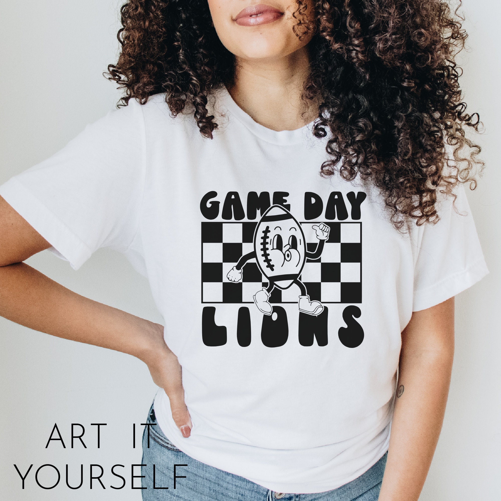 Lions Football Retro Team Design, Vintage Team Apparel, Lions Shirt SVG ...