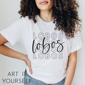 Lobos Team Design, Team Apparel, Lobos Shirt SVG, Lobos Mascot,  Cricut / Sillhouette Files, svg, png