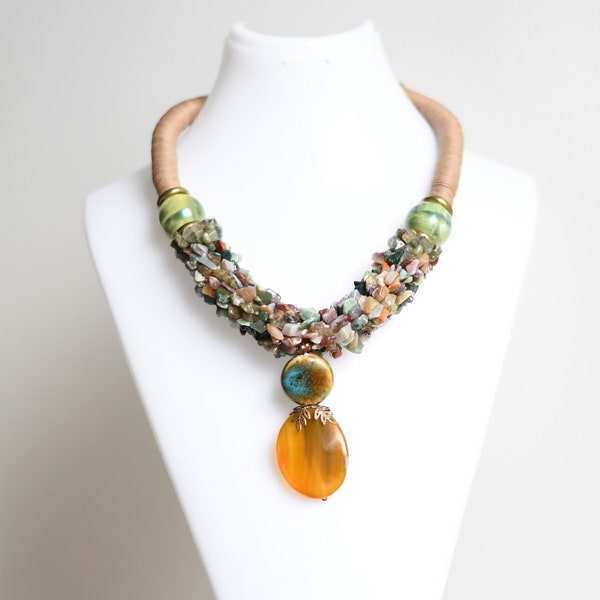 Big Stone Pendant Necklace
