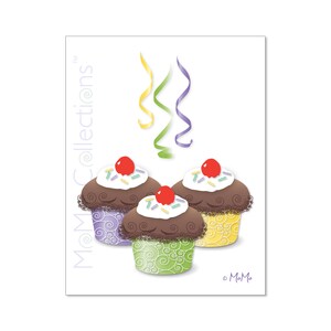 Cartão de aniversário para impressão (Cupcake Delights): cartão de download digital, designs coloridos originais, versos cativantes, para ela, ele, amigo e família