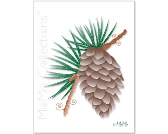 Printable (Blank) Pinecone Card: Digital Download Card, Original Colorful Designs, Catchy Verses, For Her, Him, Friend, and Family