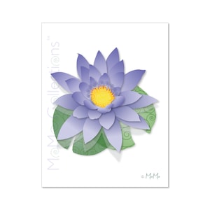 Afdrukbare (blanco) Lotus Card (Paars): Digitale Download Kaart, originele kleurrijke ontwerpen, catchy verzen, voor haar, hem, vriend en familie