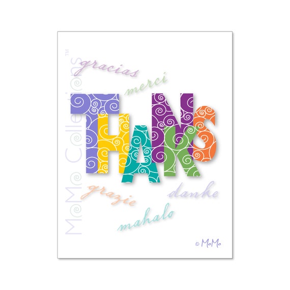 Printable PNG Thank You Card Digital Print files.