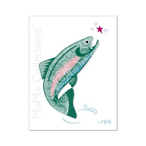 Cartão de aniversário para impressão (melhores peixes): cartão de download digital, designs coloridos originais, versos cativantes, para ela, ele, amigo e família