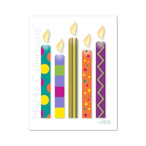 Tarjeta de cumpleaños imprimible (velas de cumpleaños): tarjeta de descarga digital, diseños coloridos originales, versos pegadizos, para ella, él, amigo & familiar