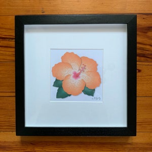 Digital Art Print: Printable Orange Hibiscus Print 5 x 5 image, Original Colorful Art, Vivid Designs image 2