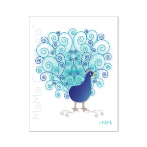 Tarjeta de cumpleaños imprimible (Peacock): tarjeta de descarga digital, diseños coloridos originales, versos pegadizos, para ella, para él, para amigo o familia