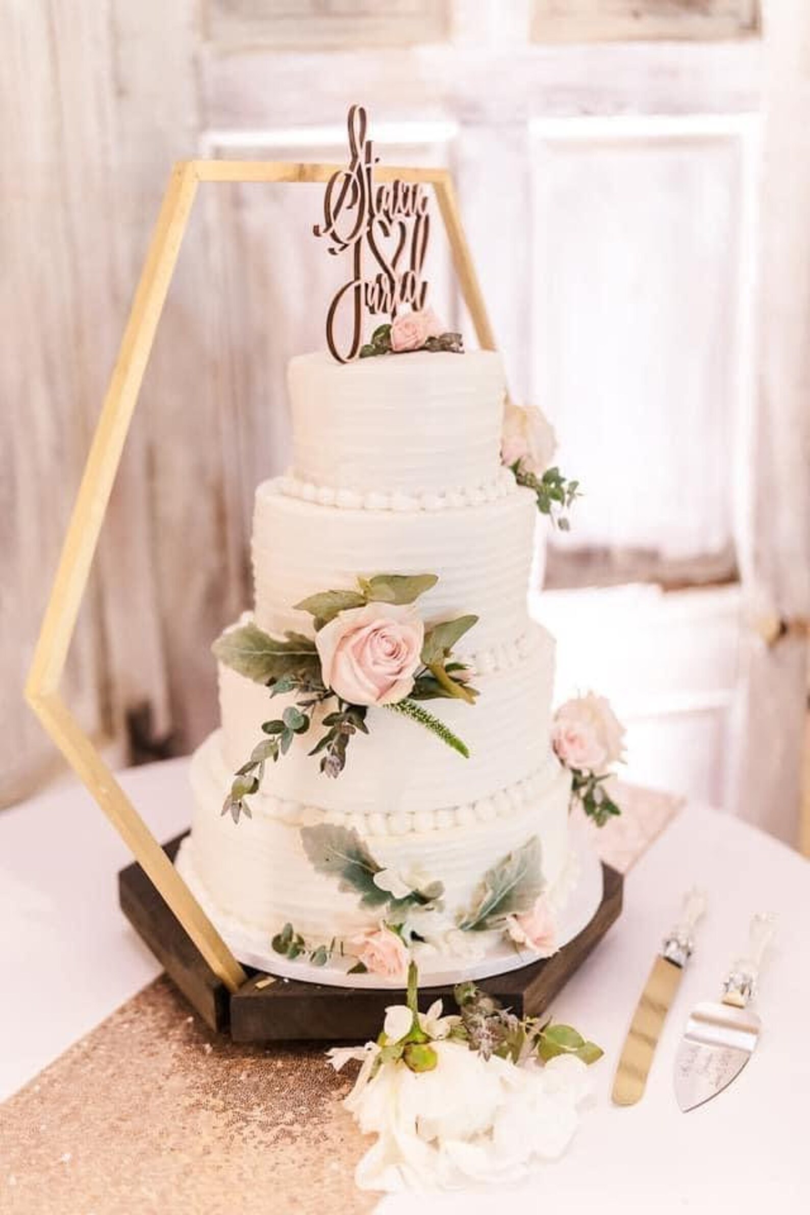 Geometric Hexagon Wedding Cake stand Hexagon Cake Stand Etsy