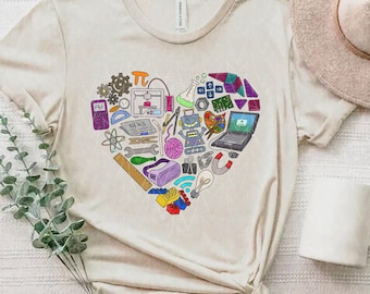 STEAMing with Love (Full Color), STEM Teacher Shirt, STEAM Teacher Shirt, Technology Teacher Shirt, STEAM Shirt, Cute Teacher Shirt