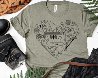 I Heart Australia (imperfect), Cute Australia Shirt, Australia Travel Shirt