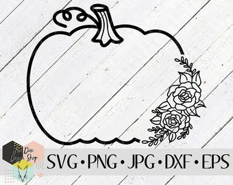 Floral Pumpkin SVG, SVG Files for Cricut, Silhouette Files, Cut Files, Fall SVG, Pumpkin Spice svg, Pumpkin svg, floral svg Instant Download