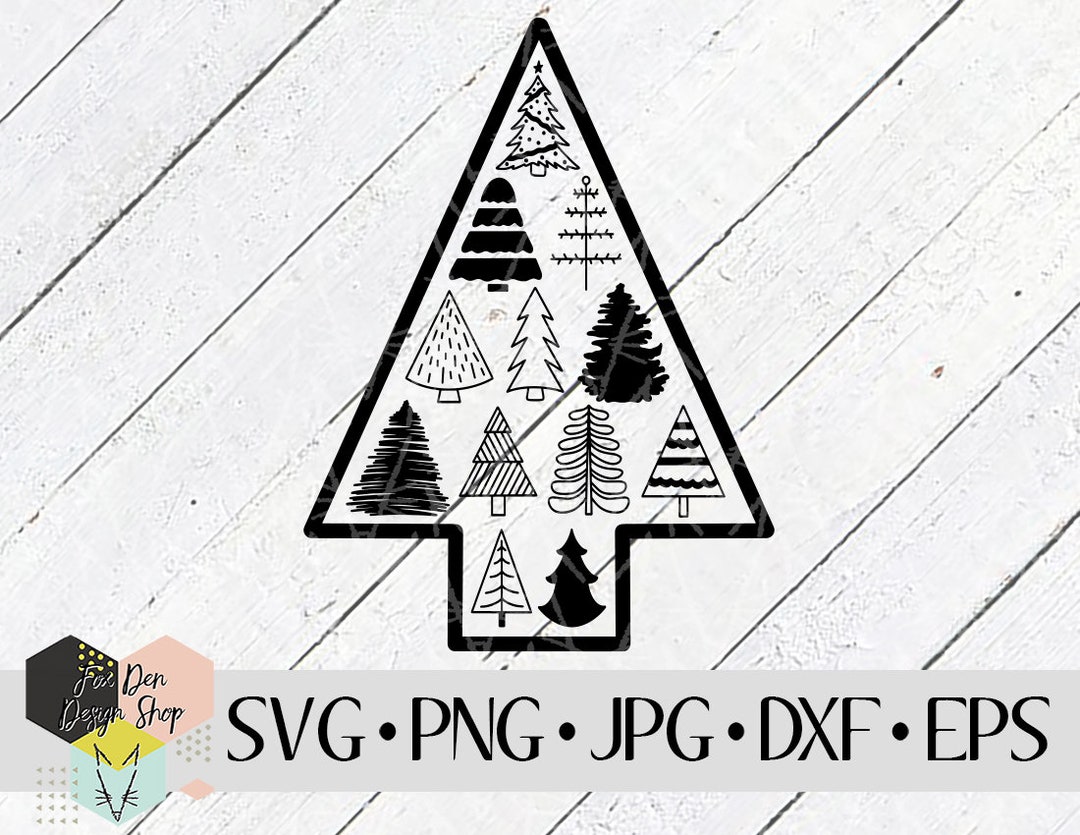 Christmas Tree Forest SVG, Cute Christmas SVG, Holiday Cut File, SVG ...