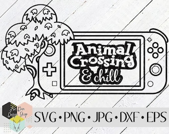ACNH & Chill SVG, file SVG per Cricut, file Silhouette, file tagliati, distanziamento sociale, resta a casa, videogioco svg, switch, download istantaneo