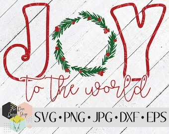 Gioia al mondo SVG, SVG di Natale carino, file di taglio per le vacanze, SVG di Carol, file di taglio per Cricut, file Silhouette, file di taglio, download istantaneo