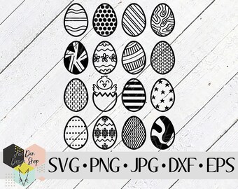 Uova di Pasqua con motivi SVG, file SVG per Cricut, file Silhouette, file tagliati, SVG di buona Pasqua, svg di primavera, file dxf per laser, decalcomania in vinile