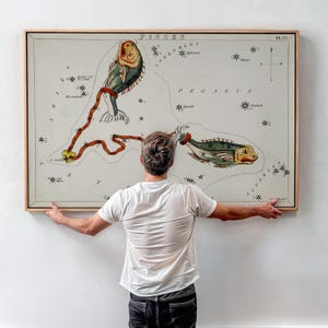 Fische – Horoskop Sternzeichen Druck – Sydney Hall (1831) – Vintage Astronomie-Kunst – Wanddekoration mit oder ohne Rahmen