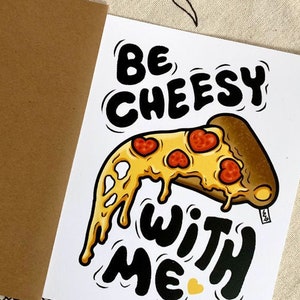 Cartões comemorativos para amantes de pizza de queijo feitos no Brooklyn
