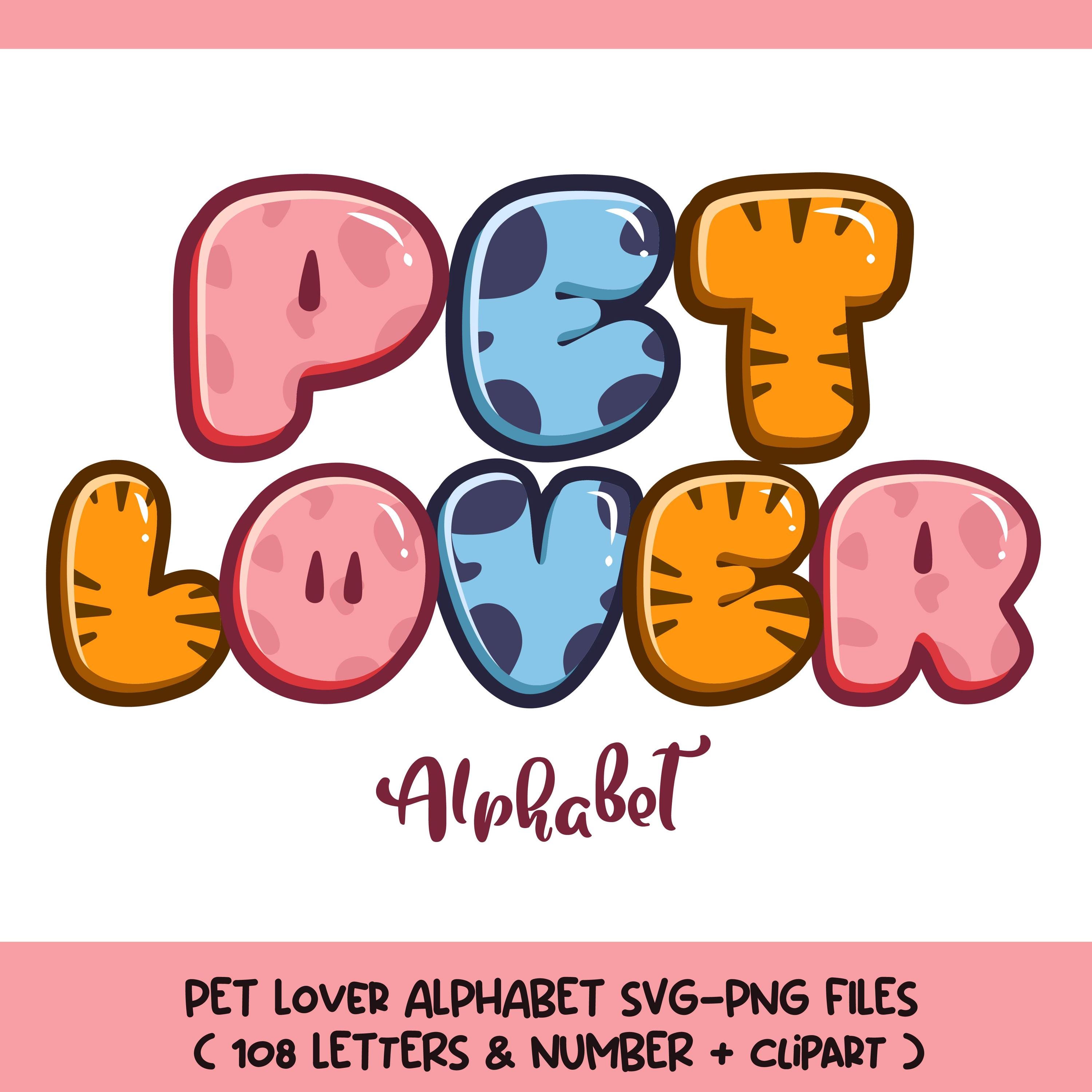 Pet Lover Bubble Font Alphabet Clipart (SVG, PNG) - Etsy