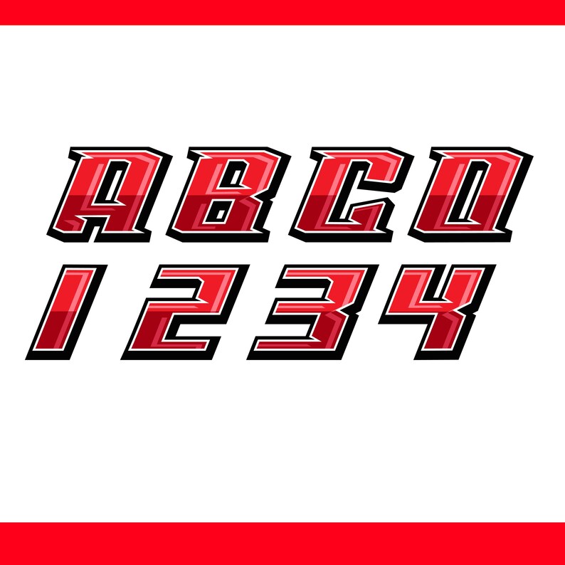 Red Racing Alphabet SVG PNG | Sports Font, Cricut Ready (digital ...