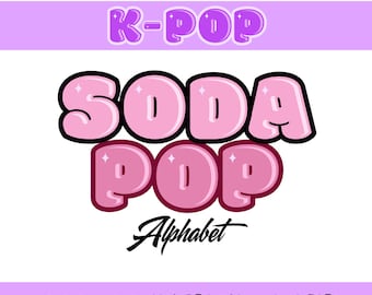 K-POP Läsk Alfabet | Bubbelbokstäver, Cricut, Sublimering (Digital)