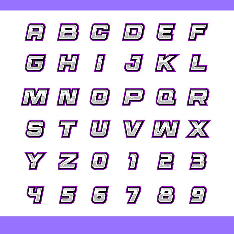 Racing Team Alphabet SVG Bundle | Bold Motorsport Font, Numbers ...