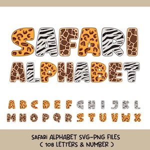 Safari Animal Alphabet PNG: Jungle Letters, Party Decor (Instant Download)