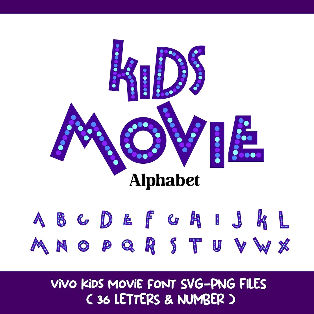 Kids Movie Alphabet | Stage-light Letters, SVG PNG Files - Etsy
