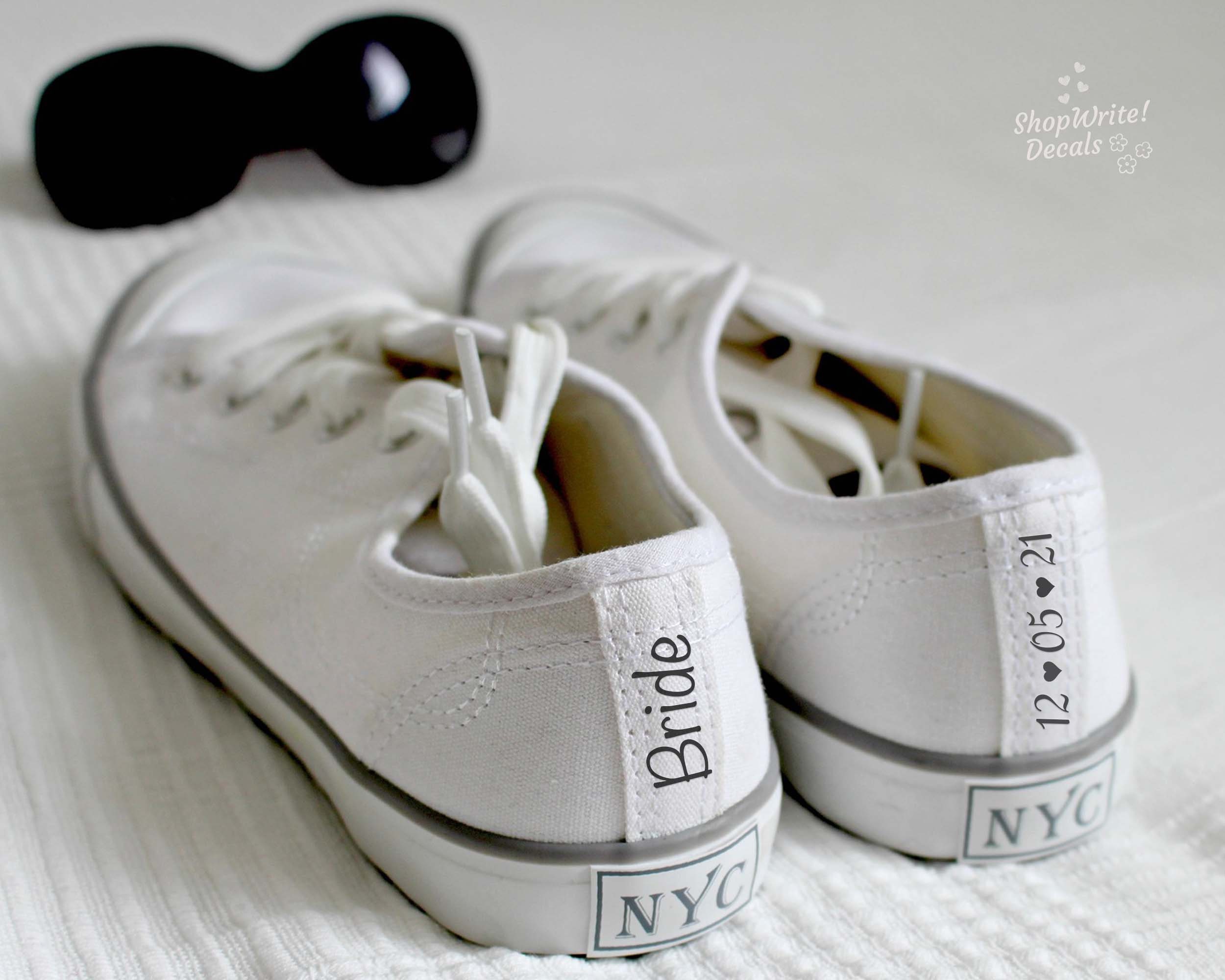 nødvendighed forkæle Tåget Converse Wedding Shoes Personalized Decals for Wedding - Etsy