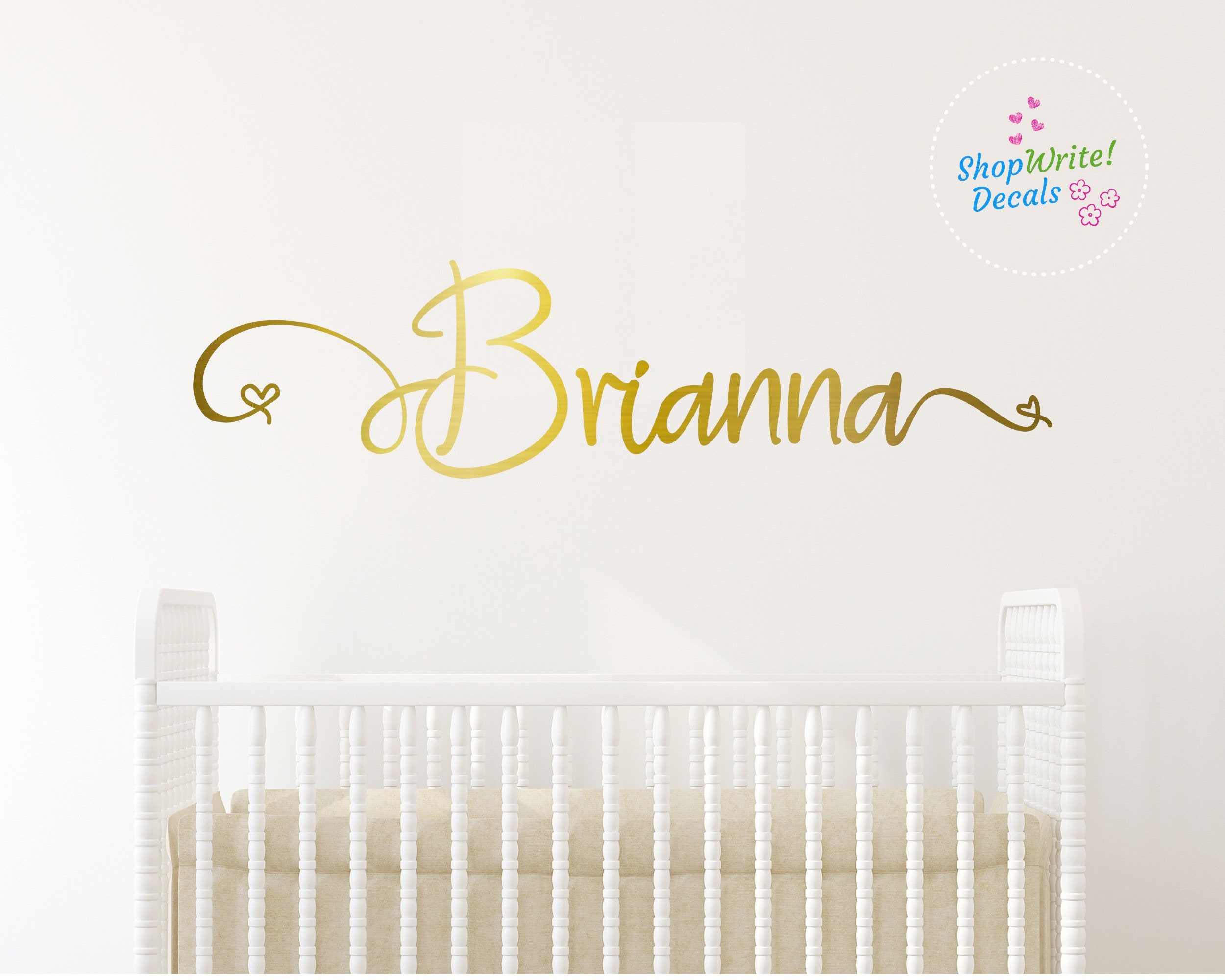 Nursery Name Wall Decal Nursery Wall Decor Personalized Name Etsy