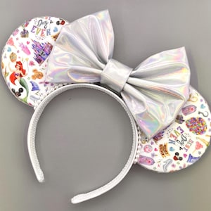 Best Day Ever - Disney Parks Inspired Doodle Print Mouse Ears - Custom Bow!