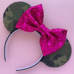 Camouflage Mouse Ears - Custom Bow